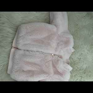 Cat and Jack pink fur coat